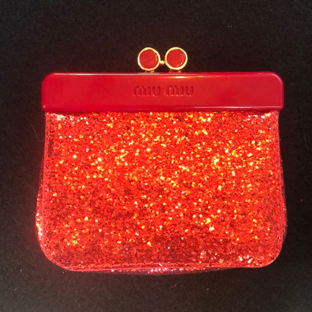 Miu Miu Red Glitter Coin Purse (Mini)